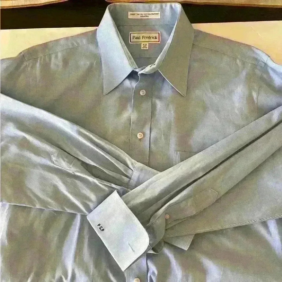Paul Fredrick Long Sleeve Dress Shirt with Formal French Cuff. Size 16-33. - Picture 4 of 6